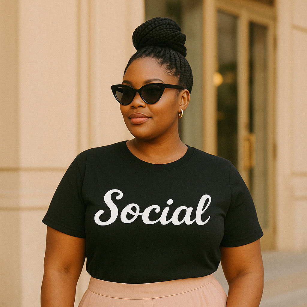 Social Tee (White print)