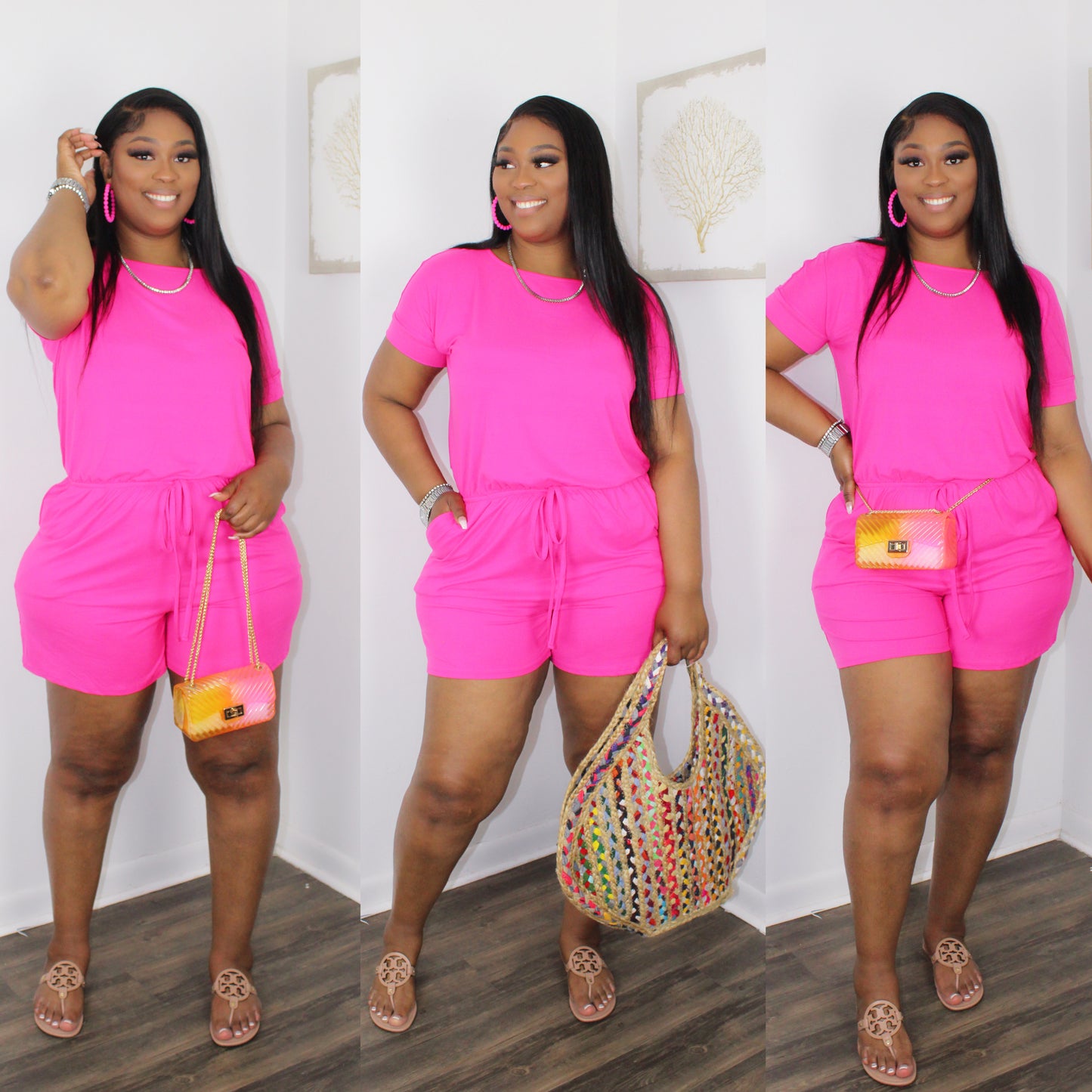 Jaynel Romper (Fuchsia)