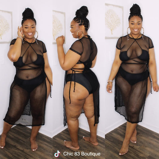 Feeling Beachy Cover-Up (Black)