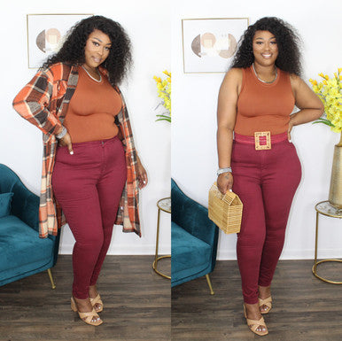 Cali Pants (Burgundy)