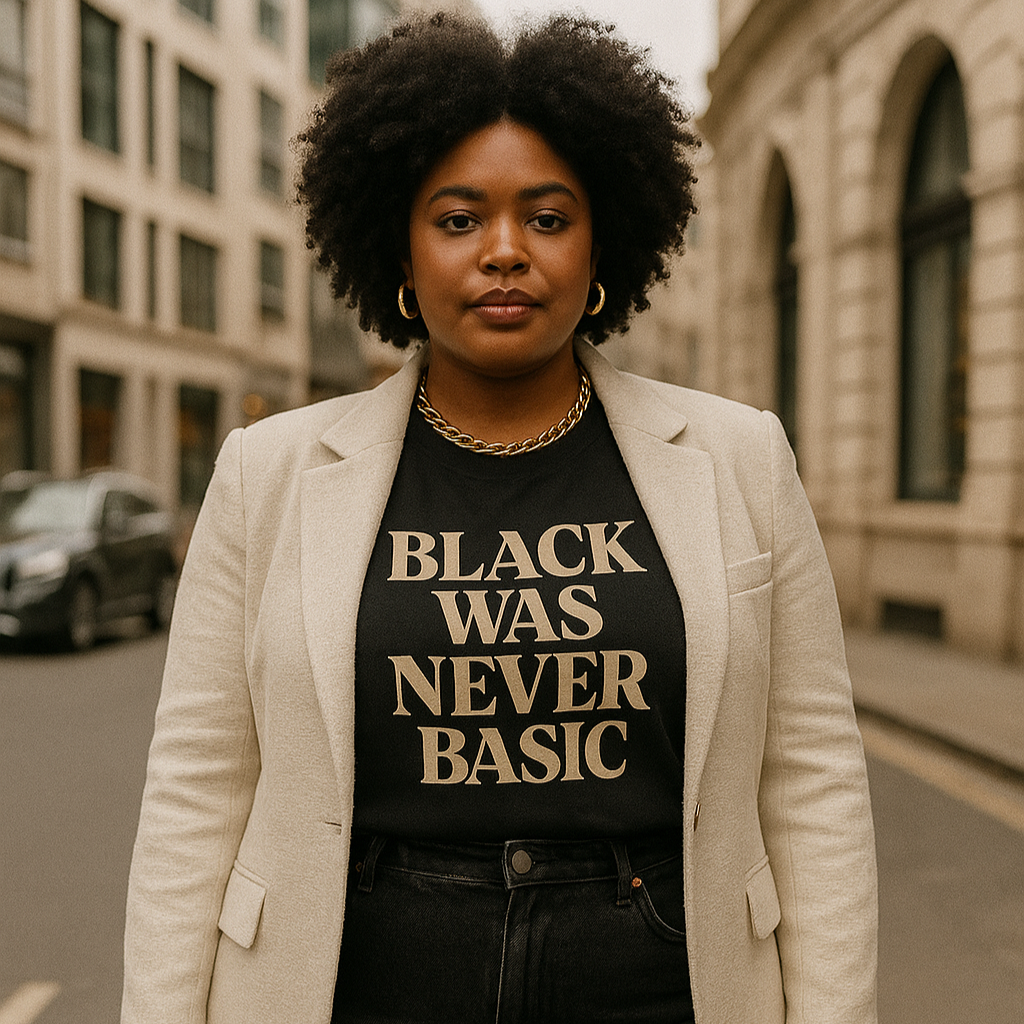 Never Basic T-shirt (Brown print)