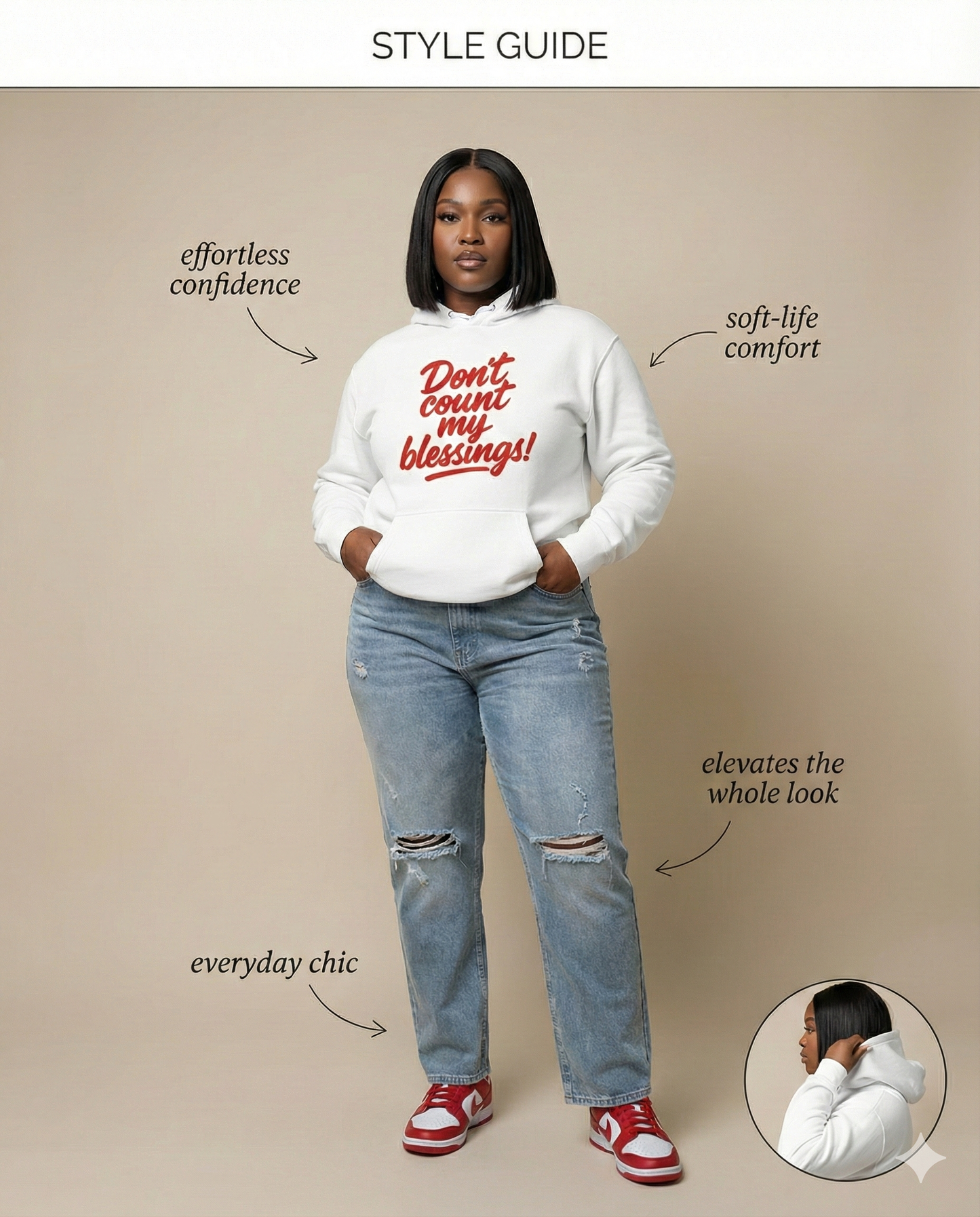 Don't Count My Blessings Unisex Hoodie (Red Font)