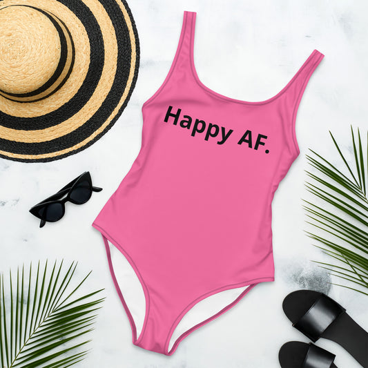 Happy AF Pink Swimsuit