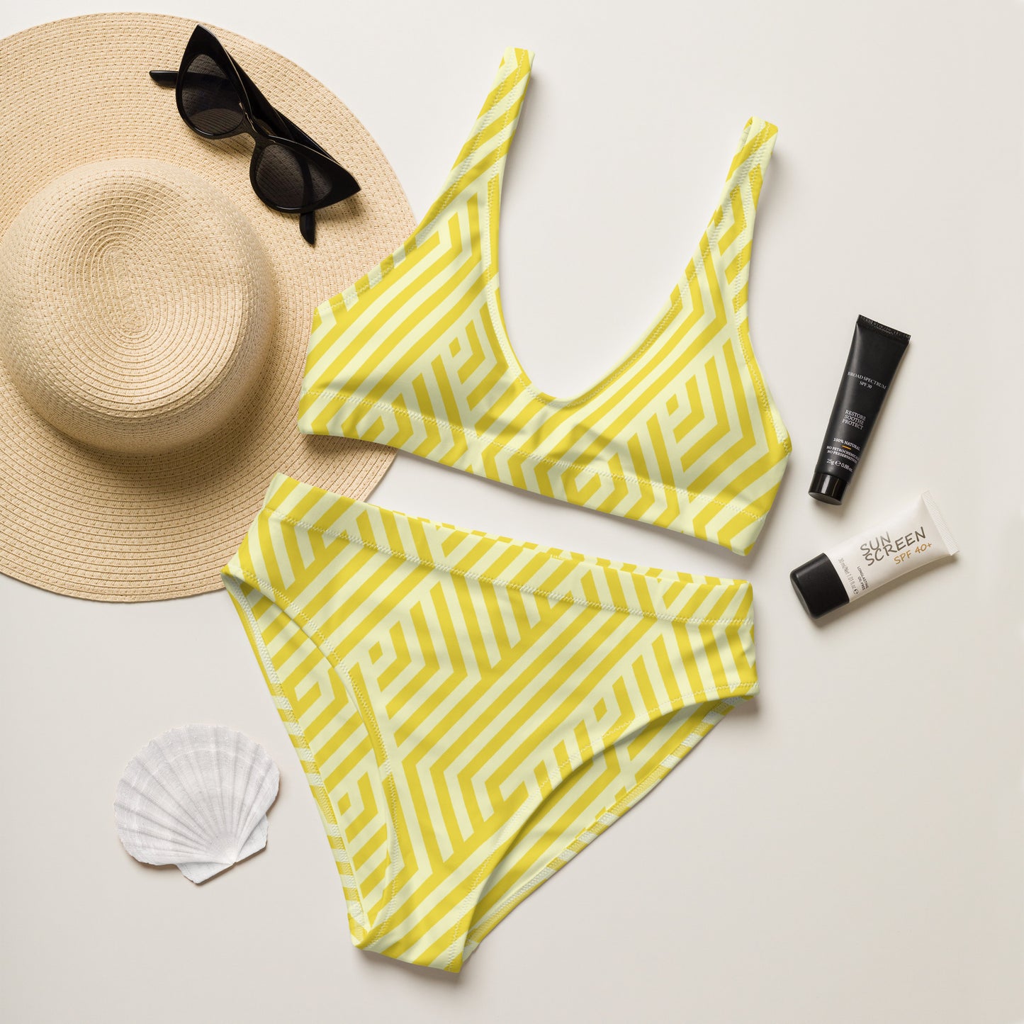 Sun Splashed High-Waisted Bikini
