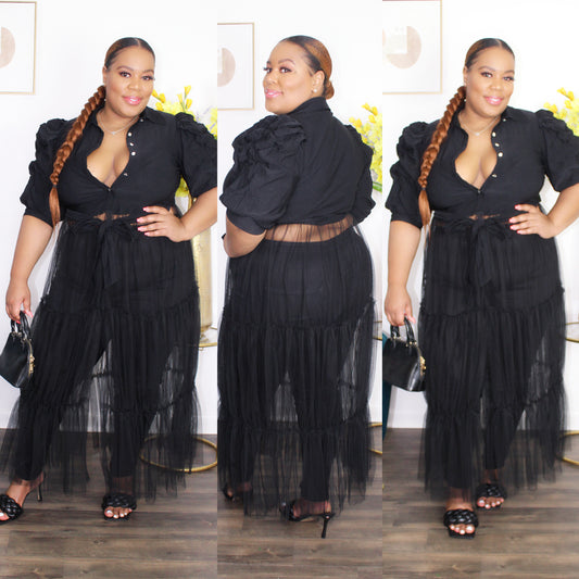 Tiffany Maxi Blouse (Black)