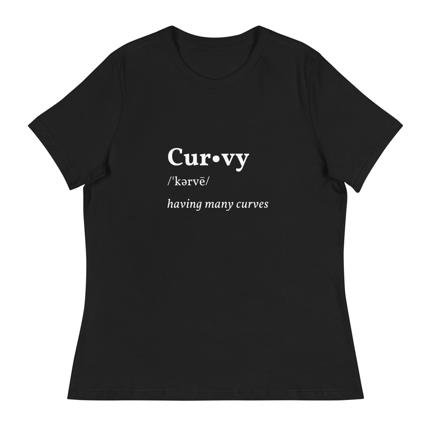 Curvy T-Shirt (White Print)
