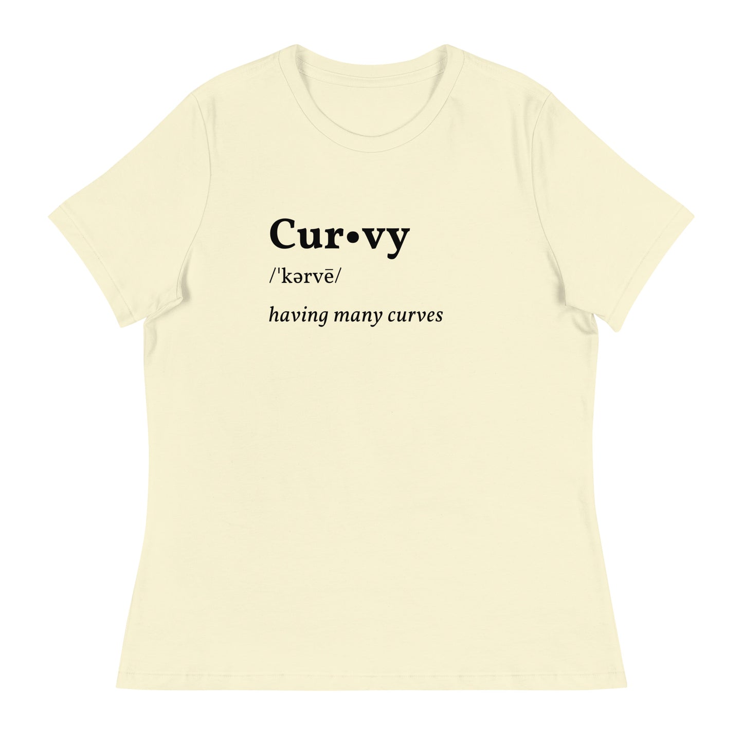 Curvy T-Shirt (Black Print)